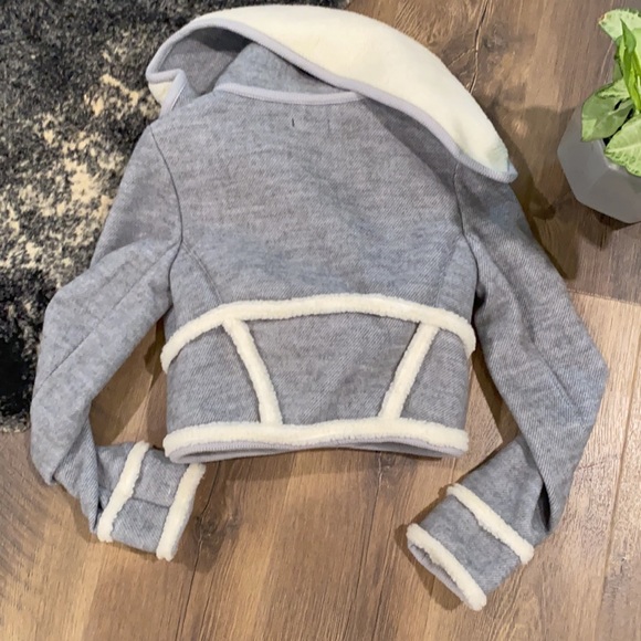 {Alexander McQueen} Cashmere Wool Fleece Moto Jacket - Picture 2 of 11